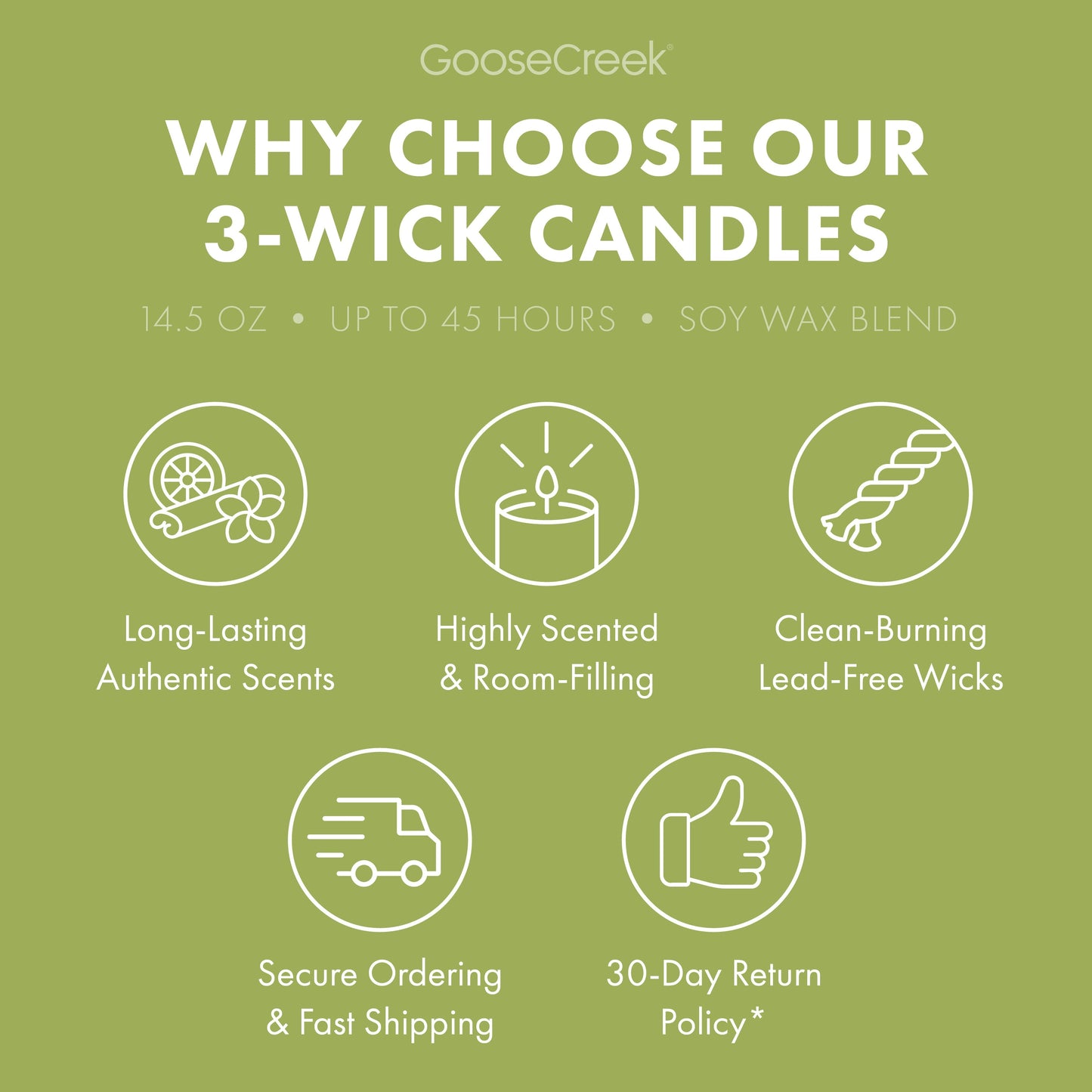 Wild Green Apple Odor Eliminating 3-Wick Candle