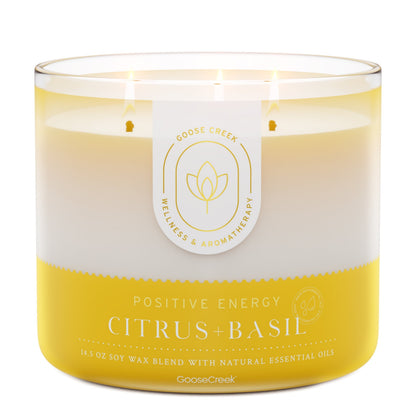 Citrus & Basil Aromatherapy Large 3-Wick Candle