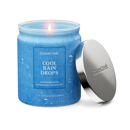 Cool Rain Drops Odor Eliminating 7oz Single Wick Candle