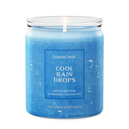 Cool Rain Drops Odor Eliminating 7oz Single Wick Candle