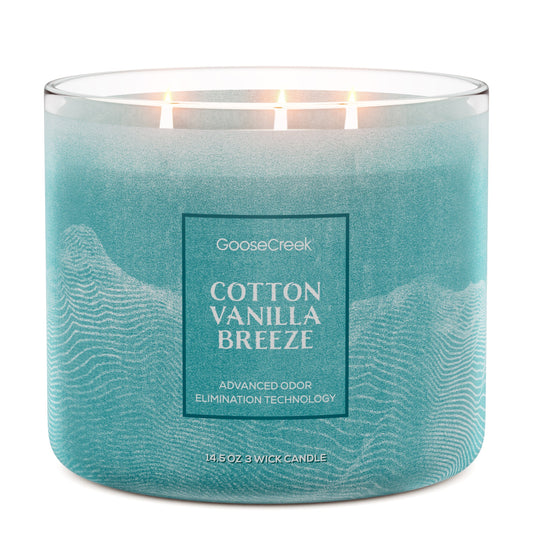 Cotton Vanilla Breeze Odor Eliminating 3-Wick Candle
