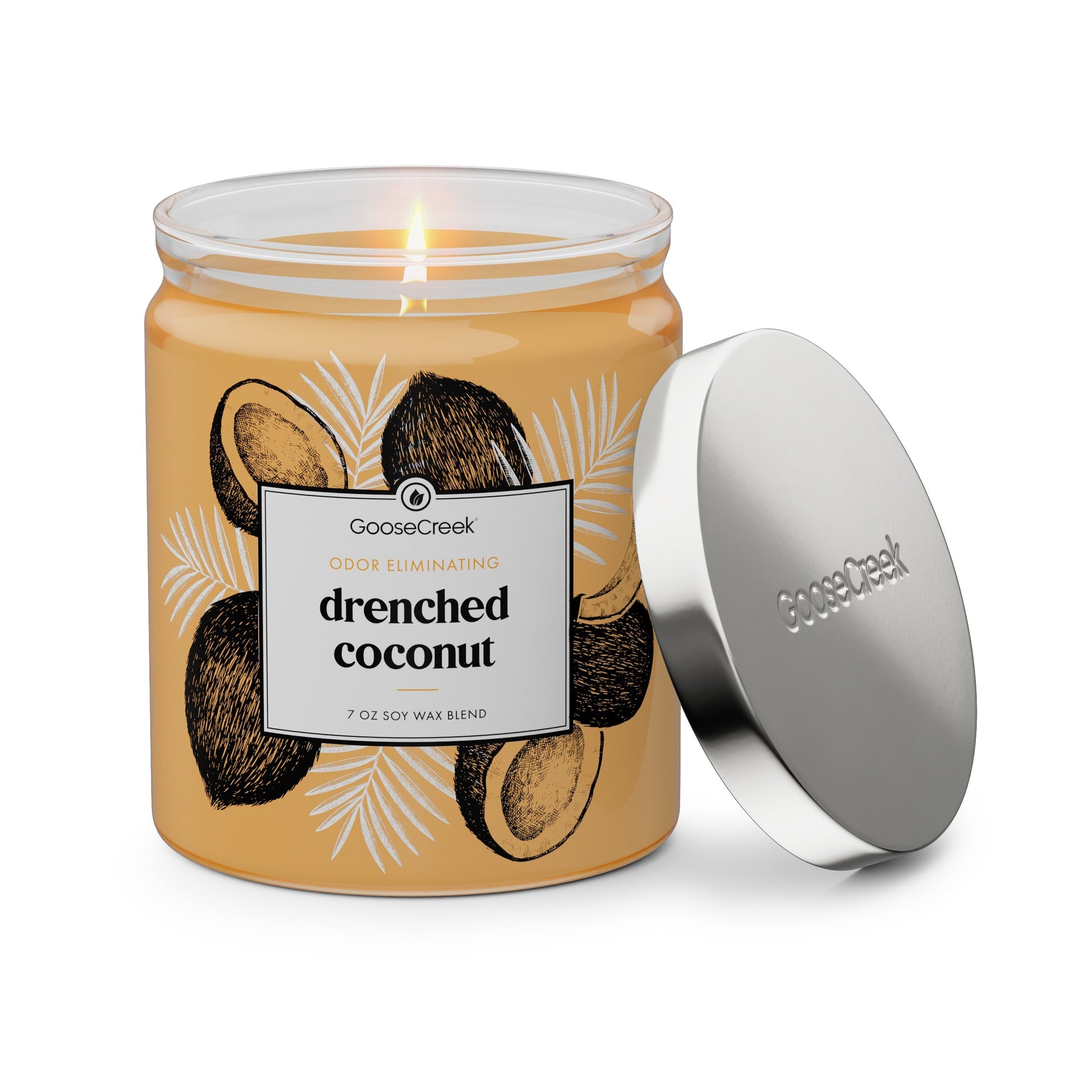 Drenched Coconut Odor Eliminating 7oz Single Wick Candle
