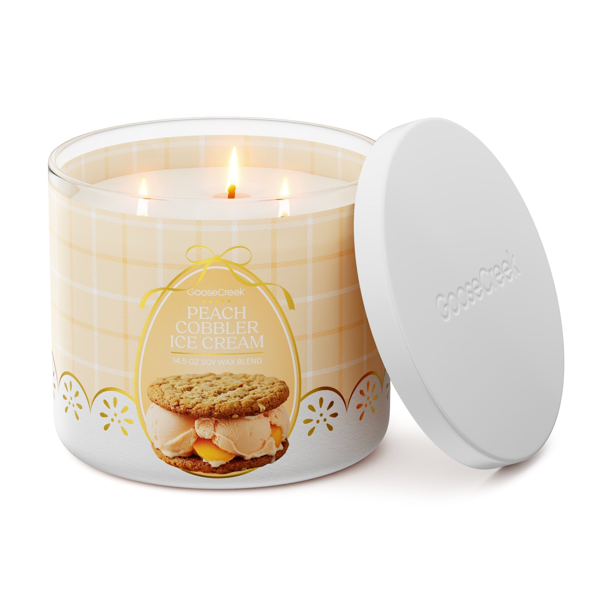 Peach Cobbler Ice Cream Large 3-Wick Candle