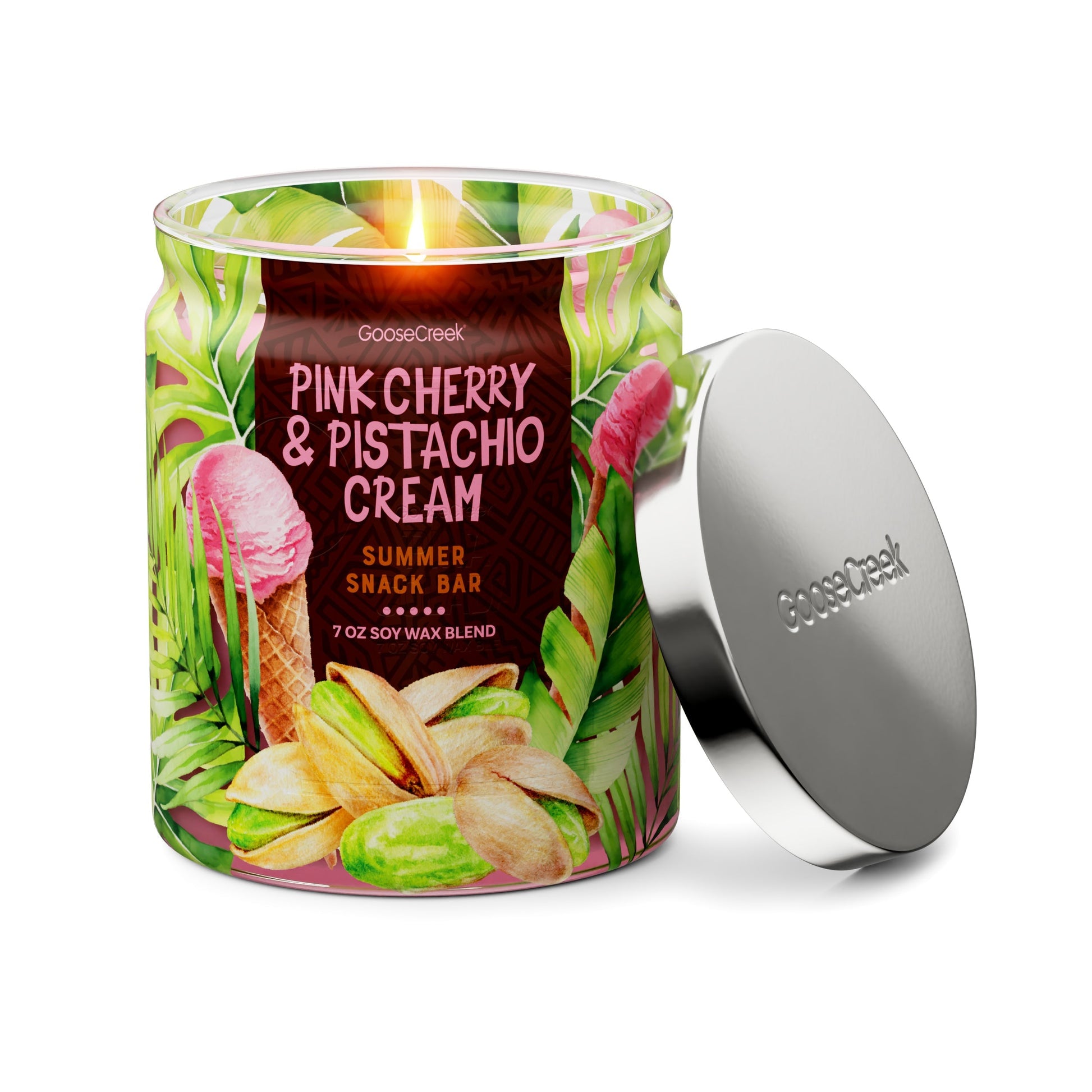 Pink Cherry & Pistachio Cream 7oz Single Wick Candle