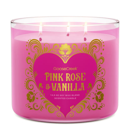 Pink Rose & Vanilla 3-Wick Candle
