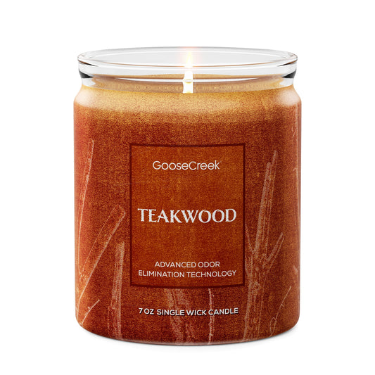 Teakwood Odor Eliminating 7oz Single Wick Candle