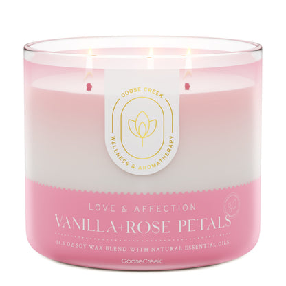 Vanilla & Rose Petals Aromatherapy 3-Wick Candle