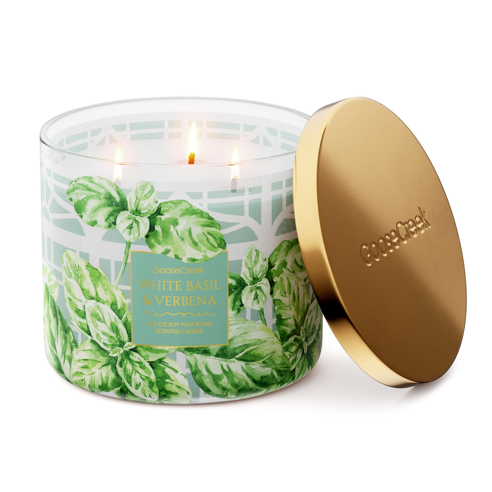 White Basil & Verbena 3-Wick Candle