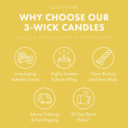 White Picket Honeysuckle 3-Wick Candle