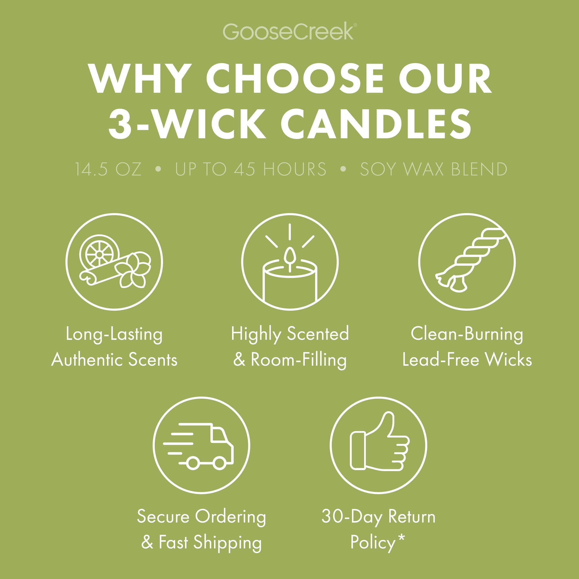 Wild Green Apple Odor Eliminating 3-Wick Candle